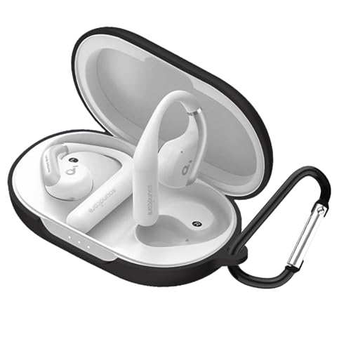 KANOYO Anker Soundcore AeroFit �p �P�[�X �J�o�[ Anker Soundcore AeroFit�V���R���f�� �P�[�X �ی�J�o�[ �����h�~ �L�Y�h�~ �ϏՌ� �y�� �����[�d�\ �h���h�o �J���r�i�t��(�u���b�N)