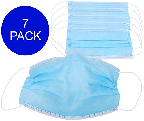 Pack de 7 Máscaras Faciales Protectoras con Anillas - 3 Capas de Protección