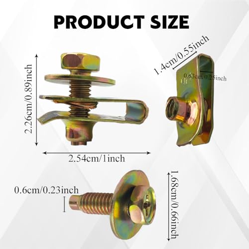 Image of 20PCS Engine Under Cover Splash Shield Guard Body Bolts, Fender Clips Automotive, Bumper Clips Extruded U-Nuts Kit, Car Accessories Bumper Fenders Liner Push Retainer Fastener Kit for Vehicles