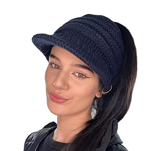 TOSKATOK Bonnet à visière pour Femme - Bleu - Taille Unique Cover