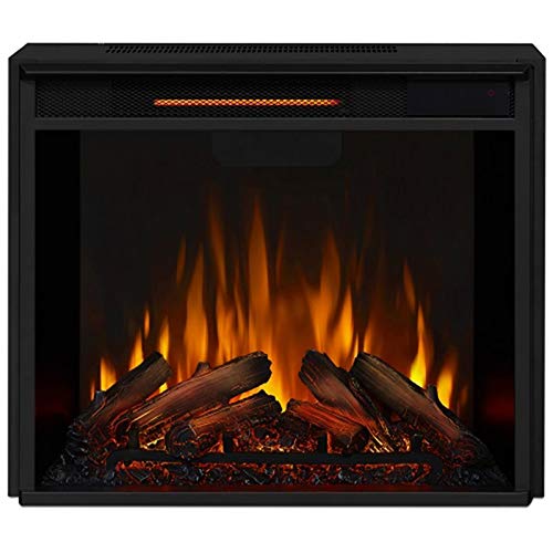 Bowery Hill Modern Stainless Steel Electric Fireplace Mantel Heater With Remote Control, Adjustable Led Flame, 1500W In Matte Black #TOP6