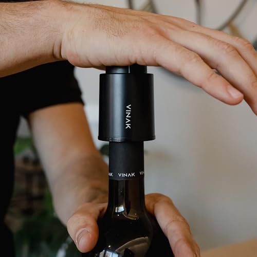Miniatura 5 de Vinak - 2 Unidades Tapón De Vino De Vacío Time Mejora La Conservación De Vinos Extrayendo El Oxígeno De La Botella Permite Registrar El Día Del Cierre Reutilizable