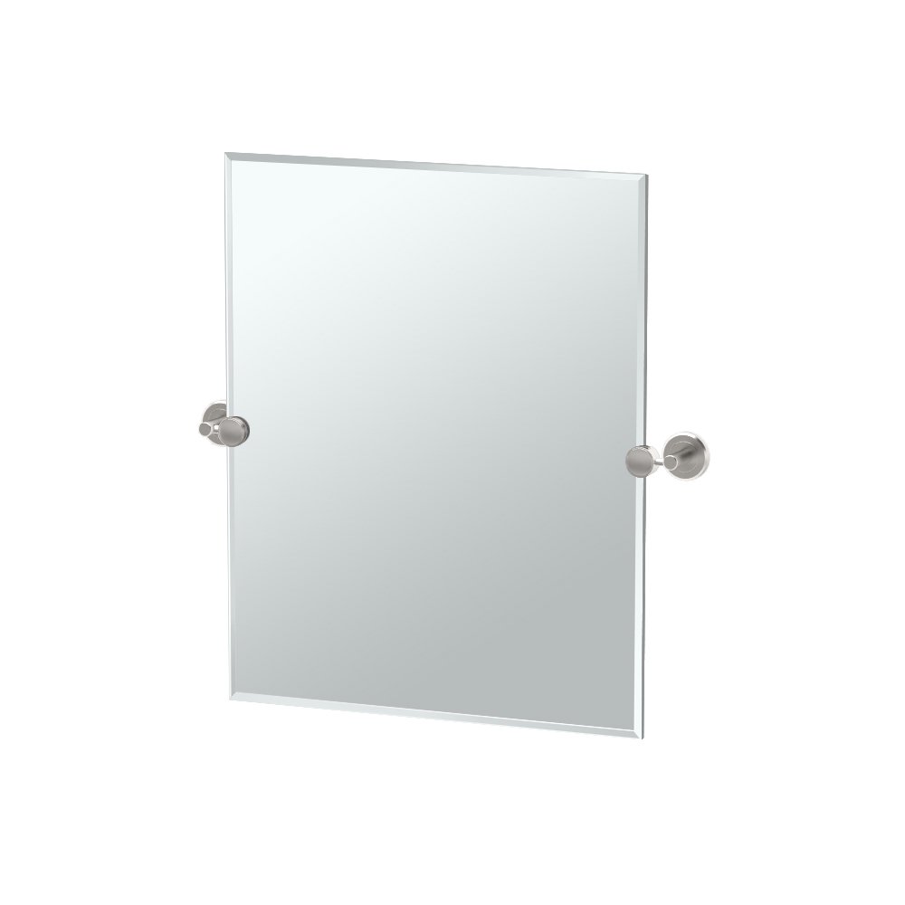 Gatco 4299SM Latitude II Rectangle Bathroom Mirror, Wall Mounted Vanity Mirror with Satin Nickel Frame, 24 x 24 Inch