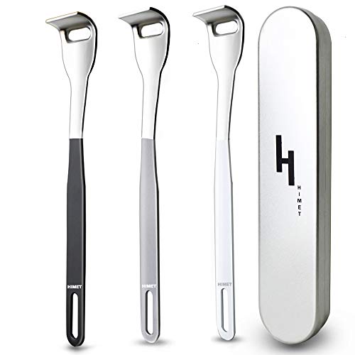 Tounge Scraper Cleaner, UPGRADED Professional Stainless Steel Tongue Scraper for Adults, Tongue Brush for Bad Breath Treatment, HIMET 3 Color Easy to be Distinguish for Family Oral Care.