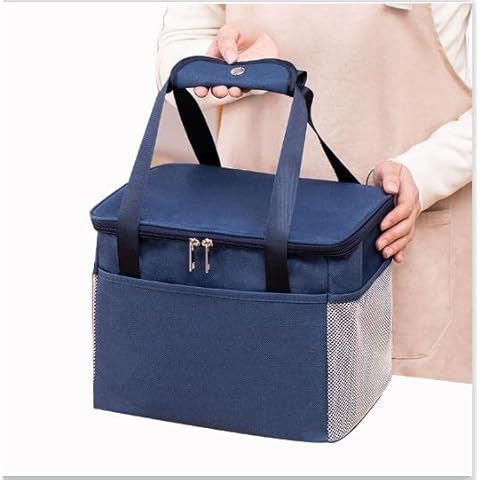 Lunch Bag for Women Men Reusable Lunch Bags Simple Lunch Tote Bag Modern Insulated Lunch Box Food Container Lunch Cooler Bag for Work Office Travel Picnic (Blue) Cover