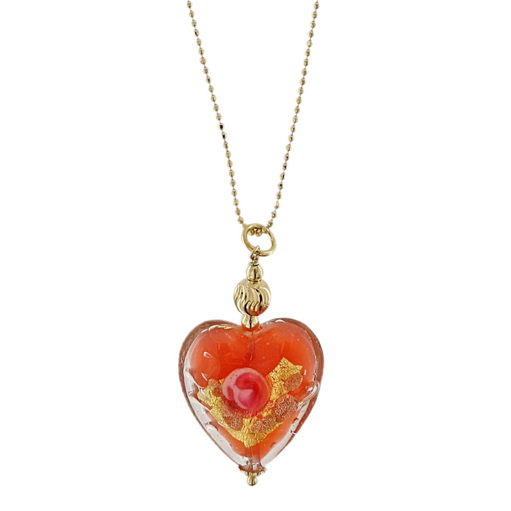 Venetiaurum - Collier pour Femme avec Pendentif Coeur en Verre de Murano Original et Argent 925 - Bijou Certifié Made In Italy