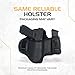 Tactical Pancake Gun Holster Houston - ECO Leather Concealed Carry Soft Material - Suede Interior for Protection - IWB with Mag Pouch - Fits: Glock 42 43, Kahr 9mm .40 .45, Bersa .380, Ruger LC9