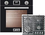 EINBAU GASKOCHFELD : Designer Einbau Gas auf Glas Kochfeld,Ausführung Schwarzglas Topfhalter aus Gußeisen mit WOK Turbo-Brenner – verfügt über Turboleistung mit dreifacher Flamme 3,8 kW.
