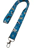 Dogs Lanyard ID Badge Key Holder Keeper Fabric with Multiple Dogs