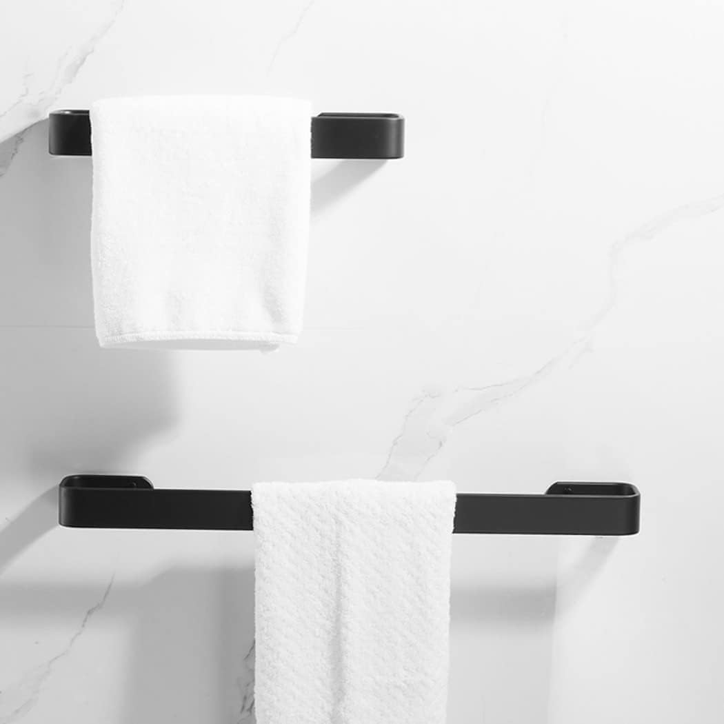 DAIGLE Toallero de baño, toalleros, Espacio montado en la Pared, toallero Redondo Negro de Aluminio for baño, 50cm (Size : 40cm)