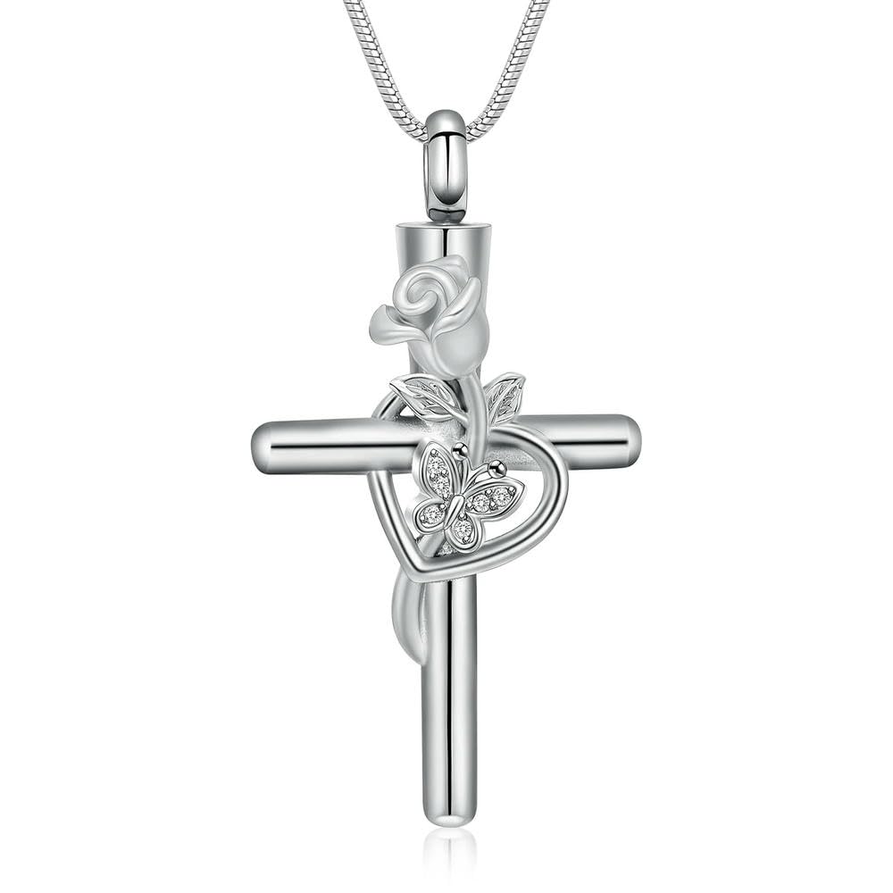 Collier d'urne rose pour cendres sécurisé pour surmonter le deuil avec dignité