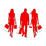 Stickers muraux Mode Femme Homme Boutique Soldes 34x44.9cm Décoration de magasin Rouge