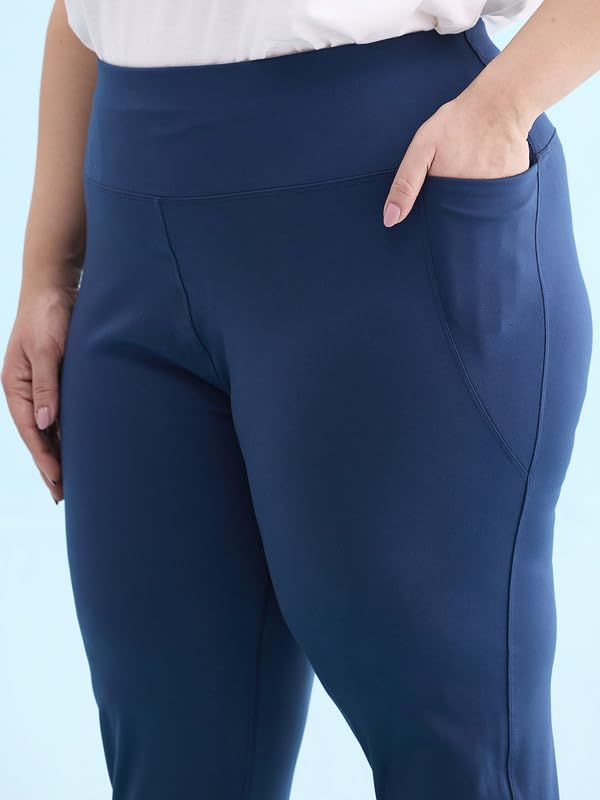 Image of GO COLORS Womens Solid Training Capri | Elastane, High Rise