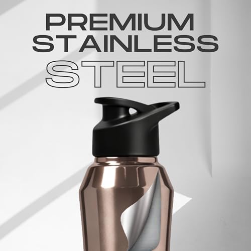 Image of Speedex Stainless Steel Water Bottle 1 Ltr, 1000 ml Metal Bottle For Daily, Office, School, Gym, Travel Use for Men, Women, Kids, Adults-Leak Proof Sipper Cap, BIS Approved, Copper Gold, Set of 4