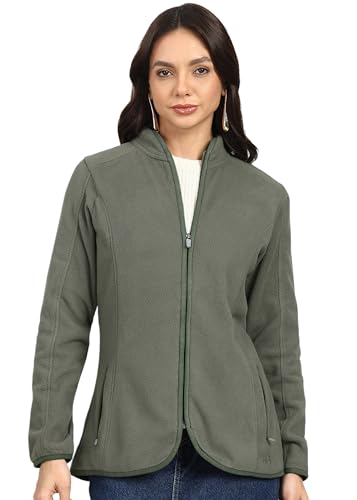 Image of Alan Jones Clothing Women's Standing Collar Zipper Fleece Standard Length Jacket