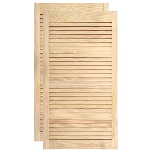 Tidyard 2 STK. Lamellentür Möbeltür Schranktür Offene Lamellen Holztür Möbel Tür Lamellentüren Unbehandeltes Holz Massivholz Kiefer 99,3x39,4 cm - Braun - Shaker - Zimmertür oder Durchgangstür Tidyard 2 STK. Lamellentür Möbeltür Schranktür Offene Lamellen Holztür Möbel Tür Lamellentüren Unbehandeltes Holz Massivholz Kiefer 99,3x39,4 cm - Braun - Shaker - Zimmertür oder Durchgangstür