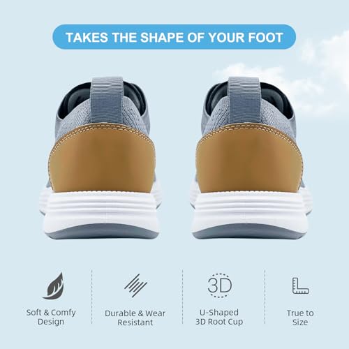 Men’s Casual Dress Oxfords Shoes Comfortable Business Fashion Sneakers Loafers Walking Shoes for Men Barefoot Tennis Grey4