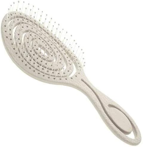 Eco-friendly Straw Hair Brush, Flexible Soft Pin Hair, Wet/Dry Hair, Head Massage Pro (Oatmeal)