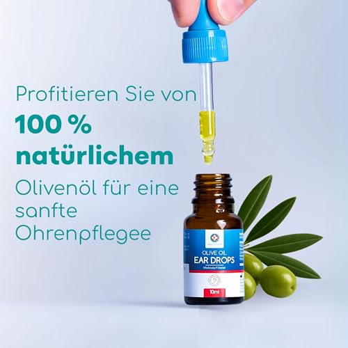 Medi Grade Ohrenschmalz Entferner – 100% Rein Medizinisches Olivenöl -10 ml Olivenöl Flasche – Ohrenschmalzentfernen – Ohrentropfen gegen Ohrenschmalz – Schnelle Ohren Reinigung