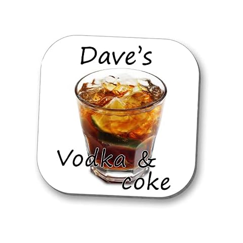 Hot Off The Press UK Personalised Coaster - Vodka and Coke - High Gloss Finish Cover