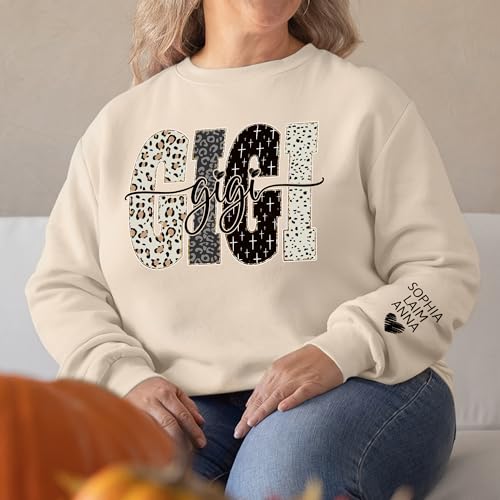 Custom Grandma Sweatshirt with Kids Name on Sleeve, Mom Gifts, Custom Mama Sweatshirt, Christmas Shirts2