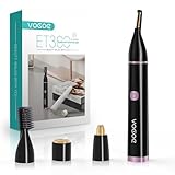 VOGOE Wiederaufladbar Augenbrauen trimmer, 3-in-1 Gesichtshaarentferner für Frauen & Elektrischer augenbrauenrasierer, wasserdicht & schmerzfrei für Augenbrauen Wangen Oberlippe Kinn (Schwarz)