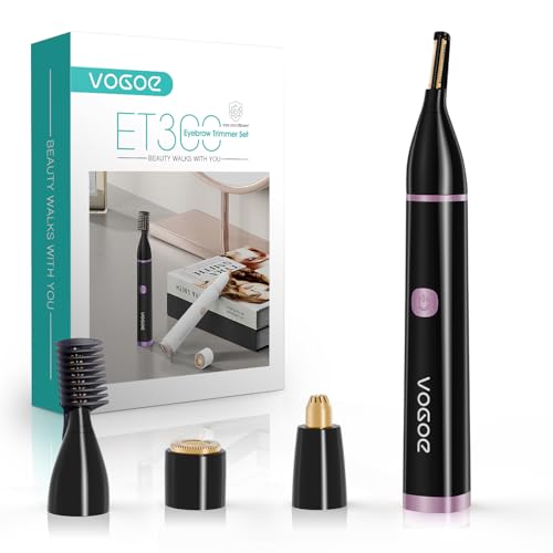 Vogoe Regolatore Sopracciglia Elettrico 3-In-1 Per Donne, Epilatore Viso Donna Indolore, Ricaricabile E Portatile, Per Labbra, Mento E Guance (Nero)