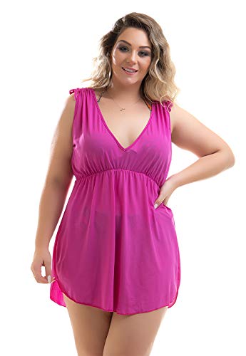 Saída de Praia Plus Size Pink Mayra-52