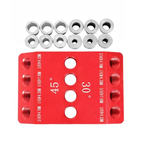 Tiardey Trend Pocket Hole Jig 30/45/90 Angled Drill Hole Jig Pocket Hole Jig Kit for Woodworking -Red - Image 4
