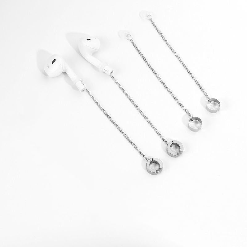 Image of 4 Pair Wireless Earbuds Anti-Lost Straps Wireless Ear Buds Clip Holder Protector Lanyard Chain Earrings for Apple AirPods Echo Buds Bluetooth Headphones ENC in-Ear Earphones Needn't Ear Hole