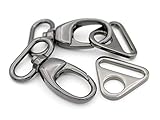 CRAFTMEMORE 2 Sets Fat Swivel Snap Hook with Triangle Rings Push Gate Lobster Claw Clasp for Purse...