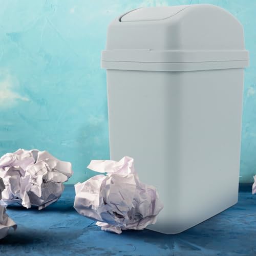 Caneca de basura rectangular de plástico con tapa basculante miniatura 3
