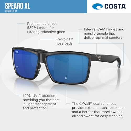 Image of Costa Del Mar Sunglasses for Men-SpearoXL Mens Polarized Sunglasses 580G 59