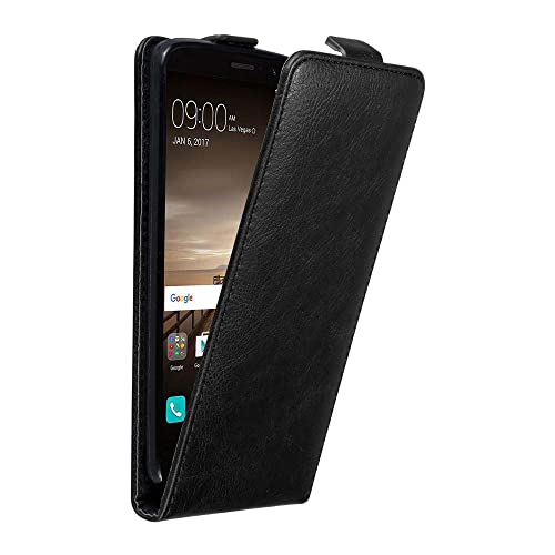 Cadorabo Custodia per Huawei MATE 9 in NERO DI NOTTE - Protezione in Stile Flip con Chiusura Magnetica - Case Cover Wallet Book Etui