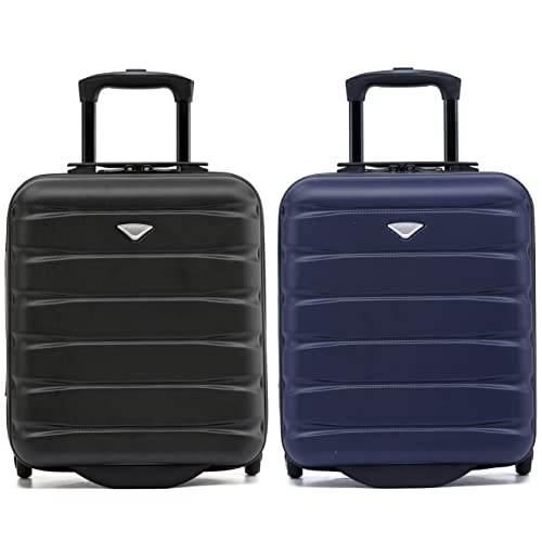 Flight Knight Set of 2 Lightweight 2 Wheel ABS Hard Case Suitcases Cabin Carry On Hand Luggage Approved for Over 100 Airlines Including British Airways, Ryanair & easyJet Approved Free Carry On