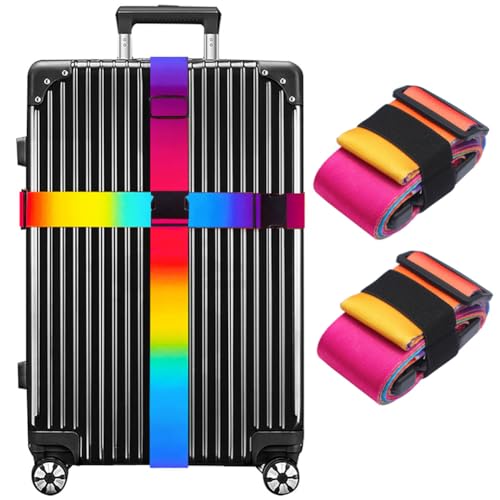 Image of Luggage Straps for Suitcases TSA Approved Easy Pack Organized Suitcase Strap, Luggage Strap, Luggage Belt Strap, Bag Straps for Luggage. Buckle Straps Travel Accessories (Colorful)