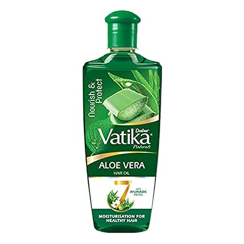 Dabur Vatika Naturals Aloe Vera Hair Oil with 7 Ayurvedic Herbs, Provides Nourishment, Moisturization and Protection for Healthy Hair, 300 ml