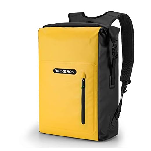 ROCKBROS Dry Bag Rucksack Wasserdicht Packsack 25L Reiserucksack mit Vordertasche für Bootfahren, Schwimmen, Strand, Kajak, Rafting, Angeln