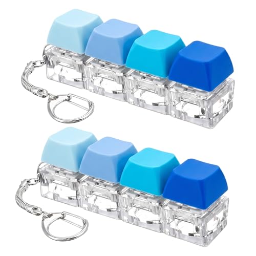 2 Pack 4-Key Mechanical Switch Keyboard Fidget Toy Stress Relief Keycaps | Two-piece pocket buttons; satisfying tactile click