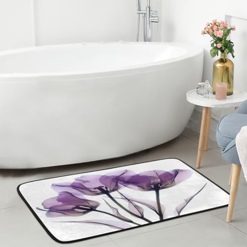 Tapete decorativo cocina con diseño tulipanes púrpura 99x51 cm miniatura 5
