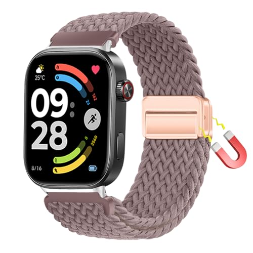 ZoRoll Nailon Correas Compatibles con Xiaomi Redmi Watch 6/5/4/Band 9 pro/8 pro, Pulsera Reloj con Nylon, Magnética Trenzada Bandas Correa para Xiaomi Mi Band 9 Pro/Band 8Pro - Morado