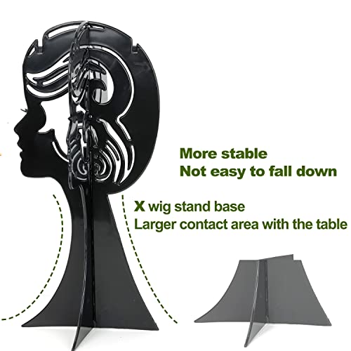 Bubustar Wig Stand Holder Hair Styling Display, 2Pcs Plastic Portable Travel Wig Stand For Women Girls (Face Shape) #TOP5
