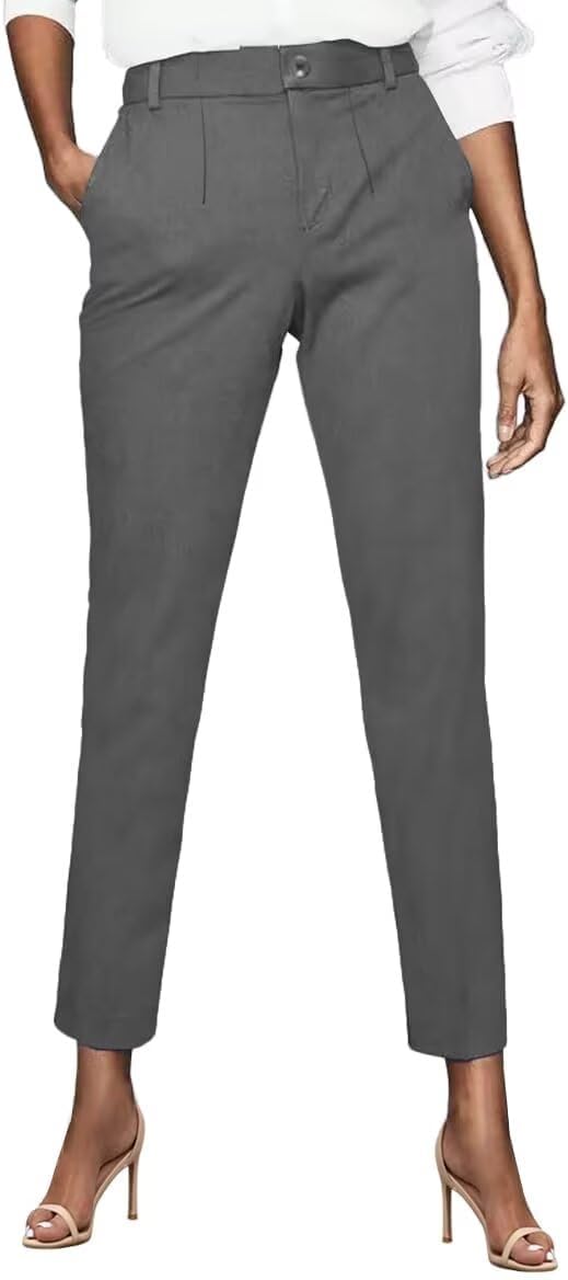 Womens Dress Pants High Stretch Straight Leg Pants for Work Business Casual Slack with Pockets