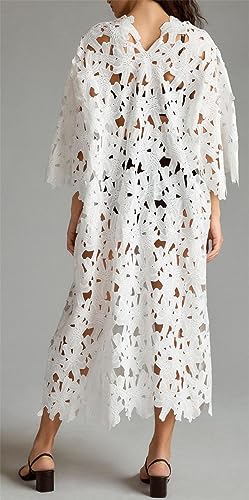 Women's Long Sleeve Lace See-Through Bodycon Sexy Nightclub Party Beach Bikini Cover Up Dress2