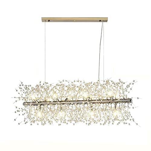 EFPD Araña de fuegos artificiales, araña de cristal G9, utilizada para la iluminación del dormitorio, el comedor, la sala de estar y la isla de la cocina (Plata largo 12T) Cover