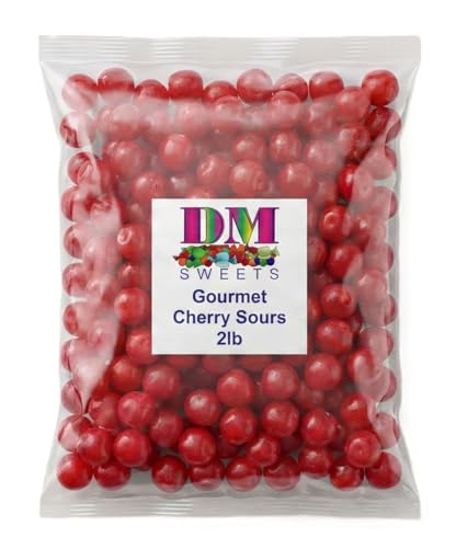 Cherry Sours Candy Balls - 2 lb Bulk Bag of Gourmet Tart Chewy Sweet and Sour Red Treats