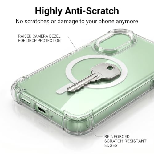 Image of TRUEUPGRADE Back Cover for Google Pixel 10 Pro XL Non Mag-Safe Transparent PC + TPU Bumper Case with Magnetic Print Shockproof Protection (Transparent Mag-Safe)