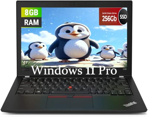 Lenovo Thinkpad X280 Business Laptop, écran 12.5 Affichage, Intel Core i5-8250U 1.6 GHz, RAM 8 Go, SSD 256 Go, Webcam, Windows 11 Pro (Reconditionné)