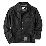 Huckberry Flint and Tinder James Waxed Snap Jacket, Mens Jacket, Coal, Small