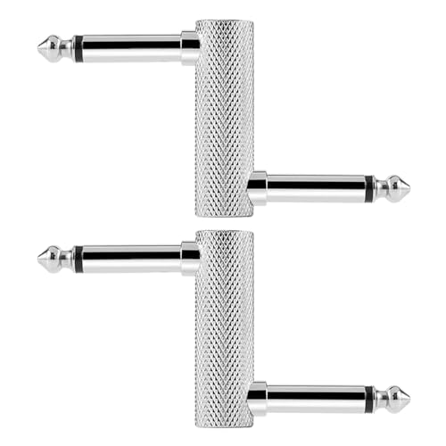 Ouxuefen 2 Pack Guitar Pedal Coupler 1/4 Inch Guitar Effects Pedal to Pedal Connector Z Type Male to Male Plug Connector